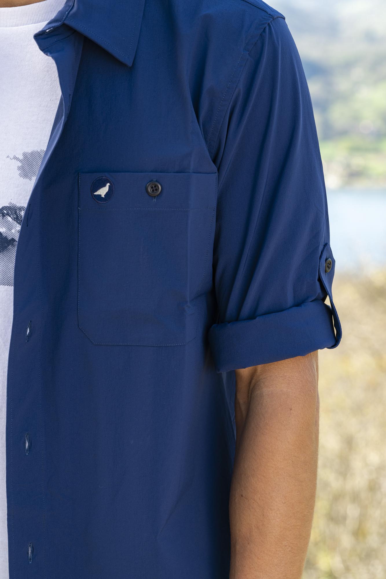 Timberland - Chemise Oxford avec logo arbre - Bleu marine Timberland - Chemise Oxford avec logo arbre - Bleu marine