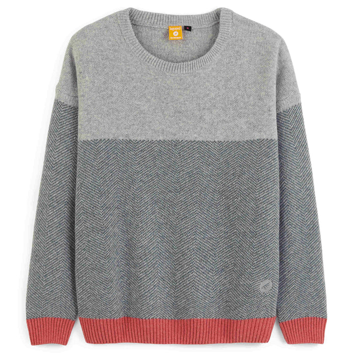 Pull chaud en laine recyclée Femme SKAGGGAM - Gris Clair